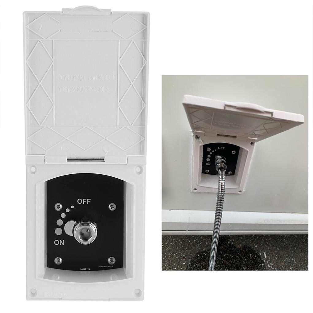 RV Exterior Shower Box Inlet RV Water Inlet Outlet Hatch Filter Lockable Cover Quick Connect Adjustable Water Valve For RVCamper