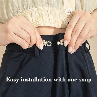 Reusable Metal Buttons Pearl Snap Fastener Pants Pin Retractable Button Sewing-on Buckles for Jeans Perfect Fit Reduce Waist