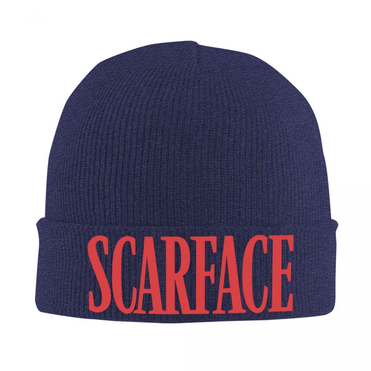 

Scarface Logo Knitted Caps for Women Men Skullies Beanies Winter Hat Acrylic Casual Melon Cap