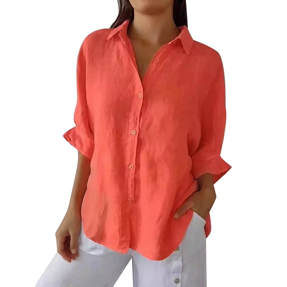 Women's Back-Tie Blouse Long Sleeve Button Shirt Open-Back Shirt