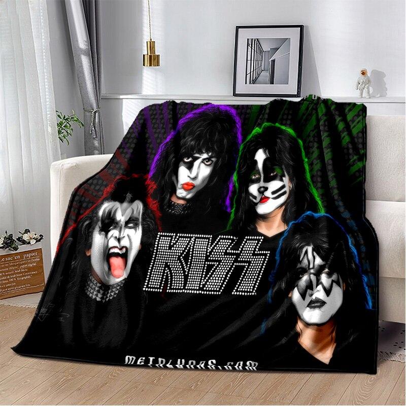 Rockband Kiss Band Decke Mode Flanell Flauschige Fleece Überwurfdecke Kinder und Erwachsene Geschenk Sofa Reise Camping