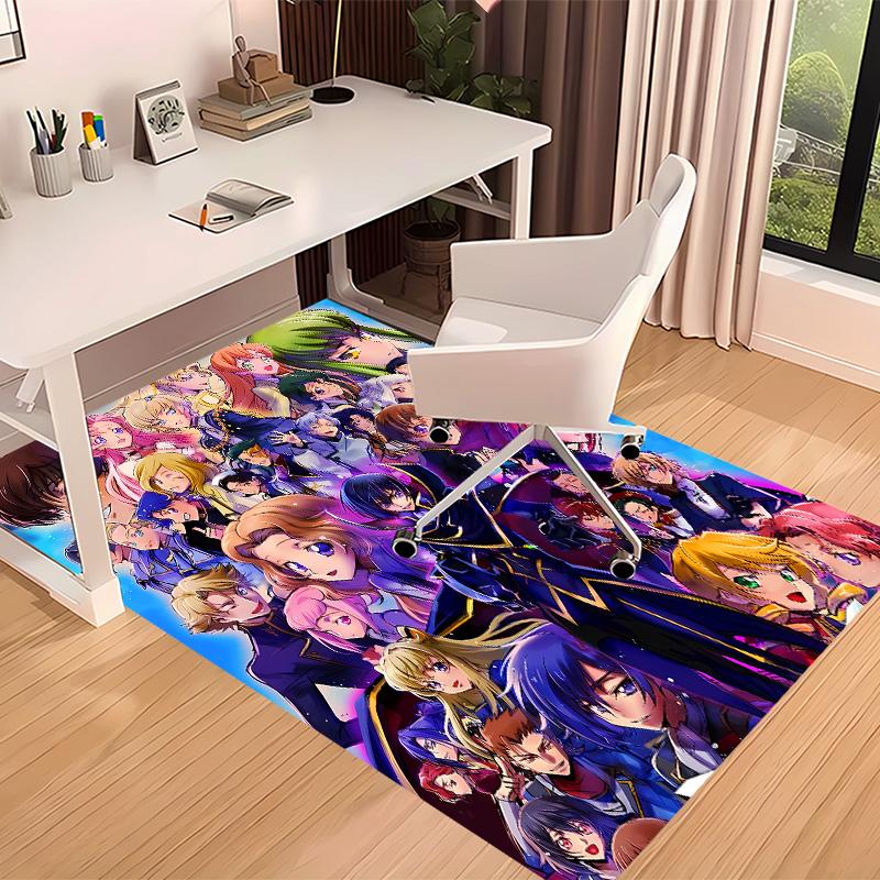 Anime Code Geass Printed Absorbent Washable Carpet,Non-Slip Bathroom Mats,Kitchen Rugs,Living Room Entrance,Camping Picnic Rugs