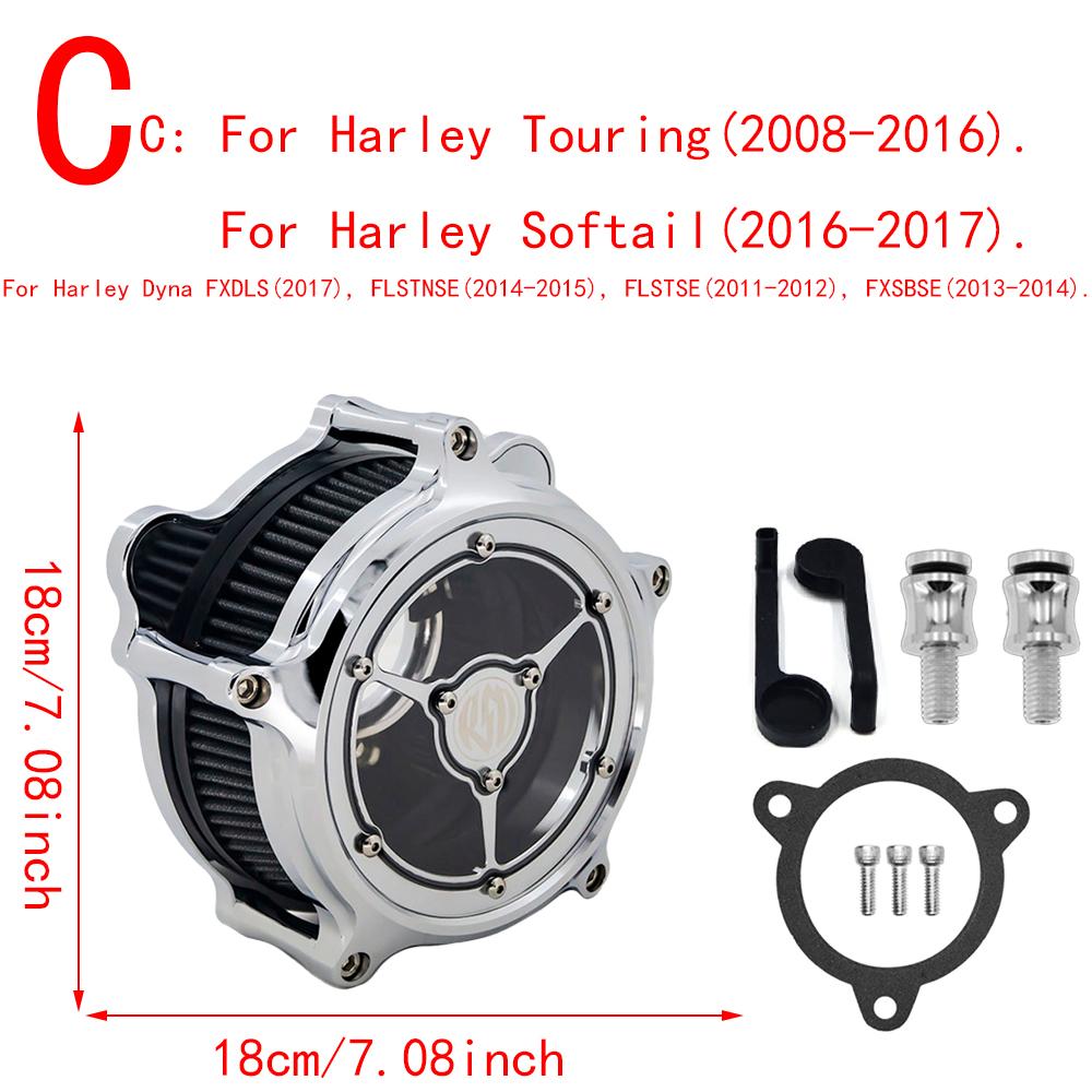 RSD Clarity Air Cleaner Intake Filter Chrome For Harley Sportster Iron 883 1200 Dyna Softail FXSTC Fat Bob Touring FLHT FLHTC