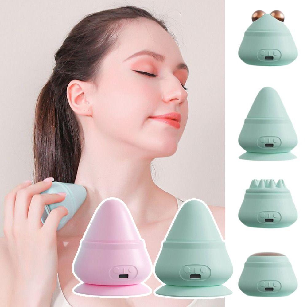 Hot Compress Adsorption Type Massager Ball 4Heads Yoga Fascia Ball Back Muscle Relief