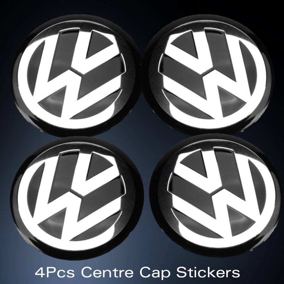 Modifix - 90mm Radkappe Emblem Logo Aufkleber Schwarz Für Vw Golf Passat Cc Polo Scirocco