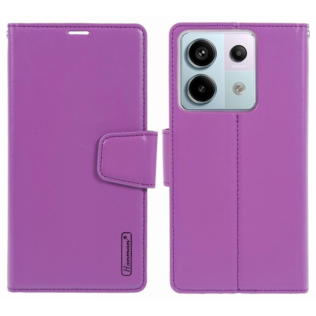 HANMAN Mill Series for Xiaomi Redmi Note 13 Pro 5G/Poco X6 5G Case PU Leather Phone Cover Wallet