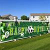 Happy Birthday Soccer Backdrop, Polyester Football Party Banner for Garden, Wall and Table Decoration