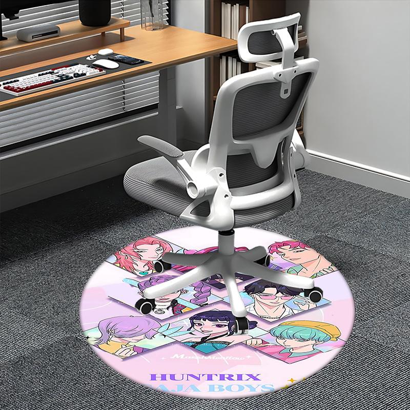 

KPOP Saja Boys Chair mat Round Rug-Office carpet, Machine Washable, Non-slip, Suitable for Living Rooms, Bedrooms 80cm