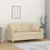 Vidaxl 2-Seater Sofa With Cushions, Cream, 140 Cm, Fabric