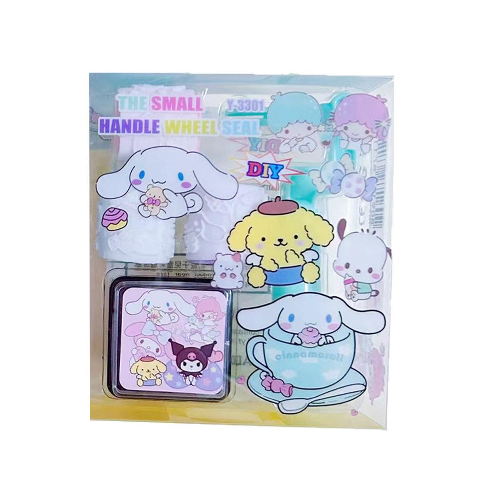 2026Sanrio Kuromi My Melody Cinnamoroll Stamp Cute Roller Pattern Journal Material Class Encouragement Stamp Girls Birthday Gift