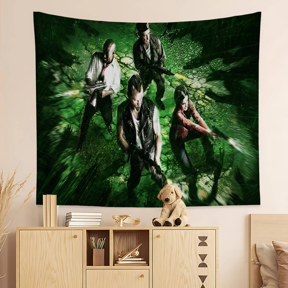 Heißes Actionspiel Left 4 Dead Anime Wandteppich Hippie Blume Wandteppiche Schlafsaal Dekor Günstige Hippie Wandbehang