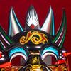 Vibrant Colorful Nuo Drama Mask Plastic Handmade Cultural Artifact Adjustable Fit Stage Performances Cosplay Prop