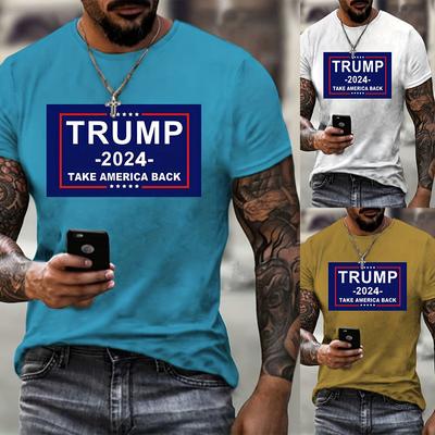 Camisetas para hombre con estampado de letras de moda y simpatizantes de Donald Trump, nuevas camisetas 3D para hombre