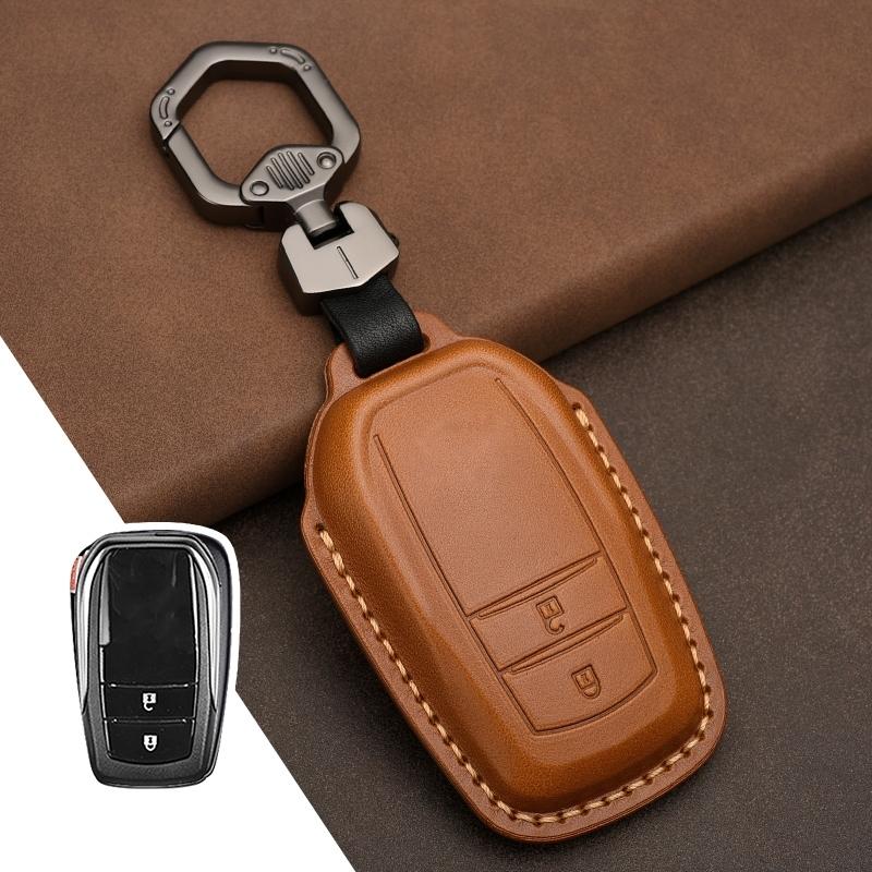 Genuine Leather Protector for Toyota Key Cover Domineering Reiz Rav4 Cruiser Crown Key Case Cover Fob