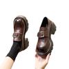 2025 Spring New Leather Platform Loafers Women's Comfortable Height Increase Soft Sole Single Shoes Small Versatile Small Leather Shoes