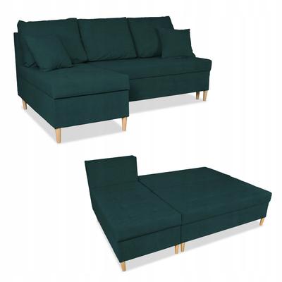 Wigo Corner Sofa Bed with Sleeping Function Velvet Green