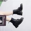 Martin Boots Buckle Belt Tooling Boots Women's Buckle Short Boots Men's and Women's Leather Boots Round Head Tide