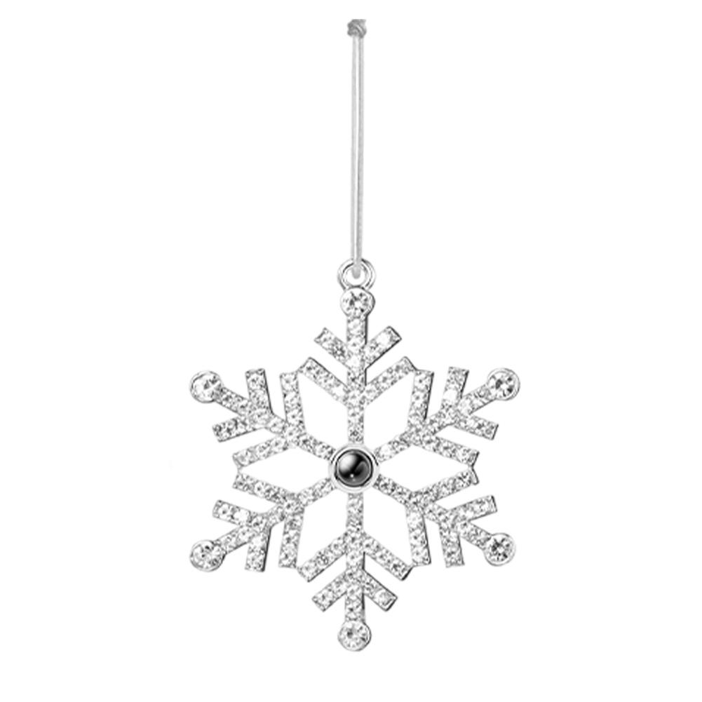 

Hanging Snowflake Projection Pendant with Photo Christmas Snowflake Ornaments Christmas Gifts for Families серебряный