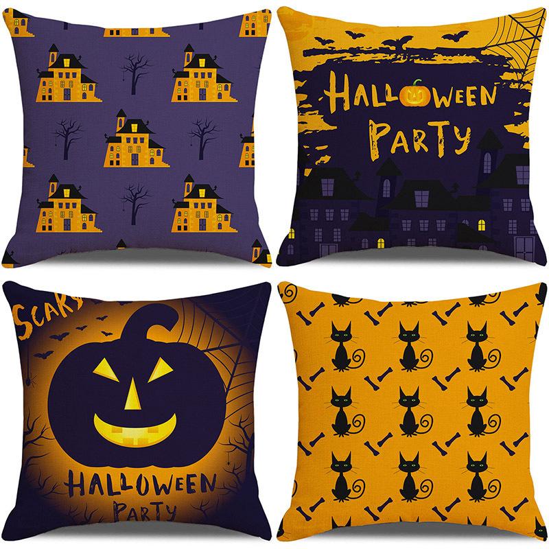Halloween Pillowcase Pumpkin Skull Funny Ghost Cushion Cover Sofa Living Room Decoration Pillow