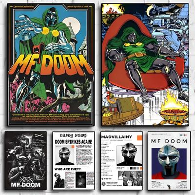 M-MF Doom Poster HD Art Sticky Wall Waterproof Home Living Room Bedroom Bar Aesthetic Decoration