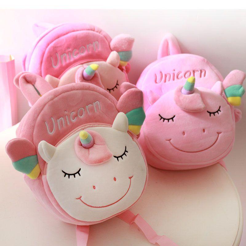 Kawaii Plush Unicorn Backpack Soft Kids Children Schoolbag Mini Purse Coin