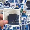 60Pcs Blue Stickers for Laptops, Bottles, Scrapbooking, DIY Decoration