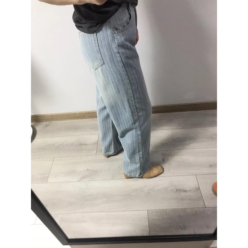 Retro Blue Texture Loose Straight Jeans Women Summer New High Waist Slimming Drape Versatile Mopping Casual Wide Leg Pants