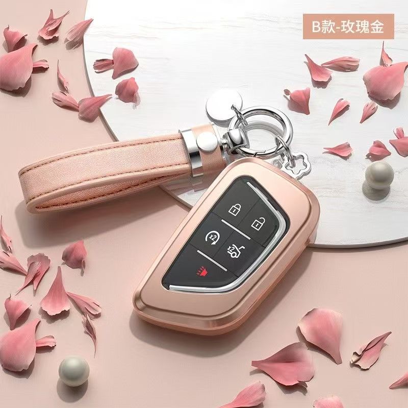Car Key Case For Cadillac Key Pouch Xt5/Xts/Ct5/Ct6/Xt4/Xt6/Atsl Full Coverage High-End Shell Buck Cover Goddess