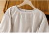 Women's Summer 2026 Imitation Han Linen Short-Sleeve T-Shirt - Artistic Solid Color Design