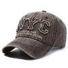 Vintage Washed Cotton Baseball Cap Men Nyc Letter Embroidery Dad Hat Women Retro Distressed Snapback Streetwear Casquette