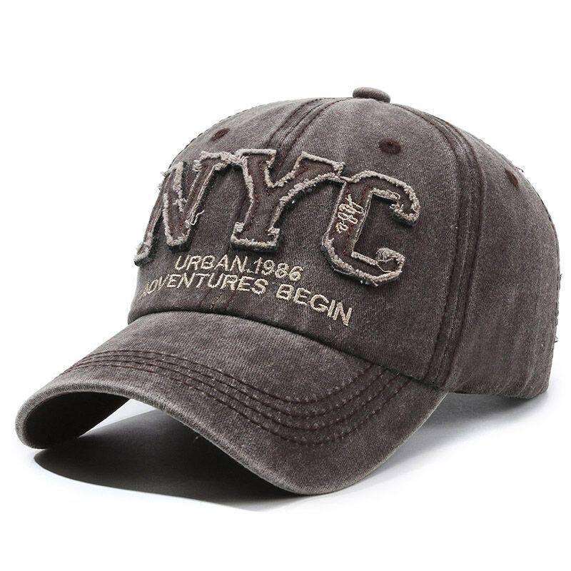 Vintage Washed Cotton Baseball Cap Men Nyc Letter Embroidery Dad Hat Women Retro Distressed Snapback Streetwear Casquette
