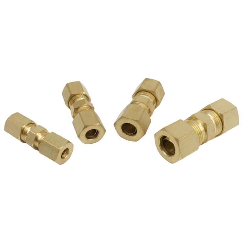 High Strength Brass Flareless Brake Line Fitting 4.76mm Double Thread Brake Line Connectors For Car Truck Compatibility