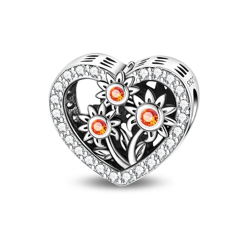 Spring Copper Color Sakura Butterfly Flowers Charm Beads Beads Fit 3Mm Original Design Bracelets Superior Diy Jewelry Birthday Gifts