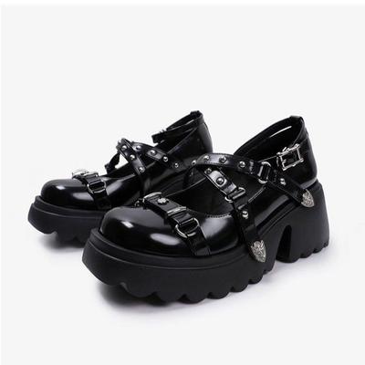 Neu Plattform Mary Jane Schuhe Runde Kappe Hohe Ferse Flachen Einzelnen Schuh Cross Strap Student