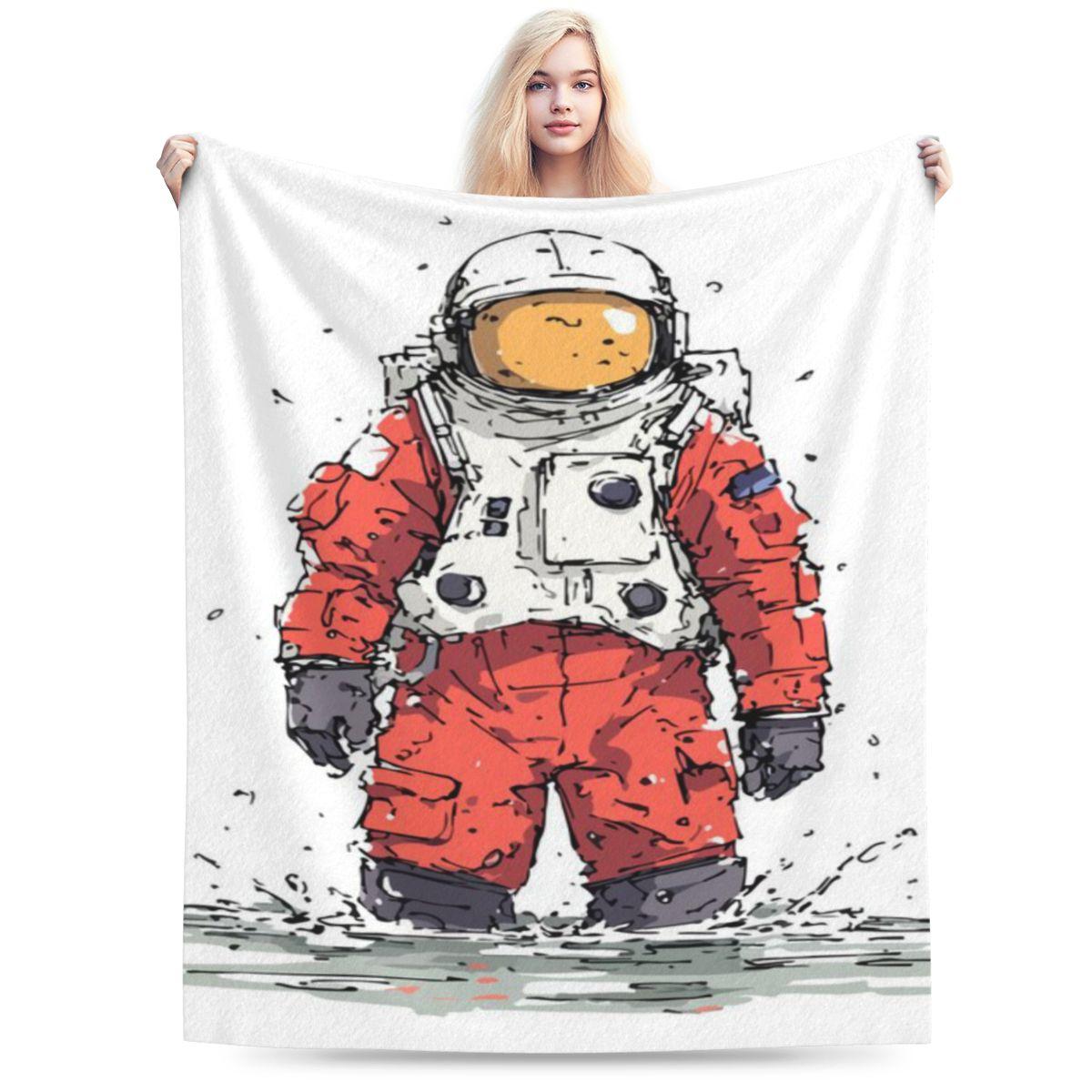

Cute Cartoon Astronaut In Red Spacesuit Custom Warm Decorate Home An UltraSoft Micro Fleece Blanket 75x100cm 30x40in