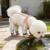 Pet Anti Dust Pants Anti-Slip Outdoor Anti Dirt Jumpsuit Waterproof Cartoon-Print Detachable Footed for Walking Hiking