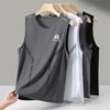 Men's Quick-Dry Ice Silk Sleeveless Mesh Vest - Large, Loose Fit for Summer Sports