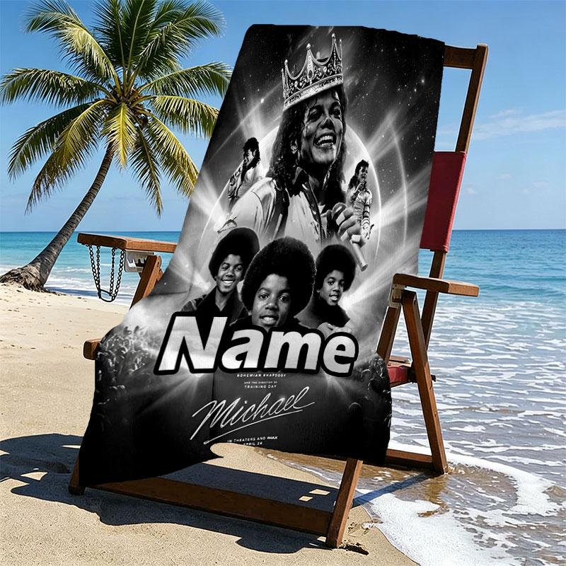 Individualus pavadinimas, personalizuotas Michael Jackson spaudinio paplūdimio rankšluostis, kelionei, stovyklavimui, paplūdimio vakarėliui, namų dekoravimui, gimtadienio dovana šeimai ir draugams
