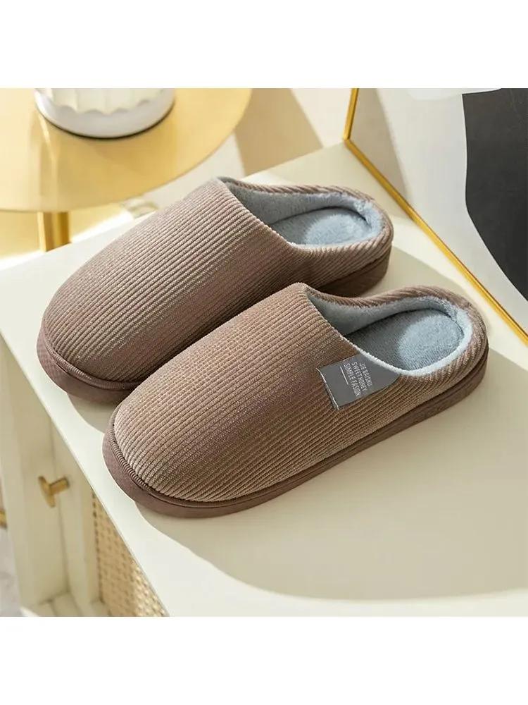 Winter Warm Plush Slippers, Soft Non-Slip Indoor House Shoes for Men and Women