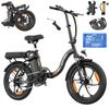 ZAZAWORK 20-inch Folding Electric Bike 250W 47Nm Motor 48V 16Ah Battery 25km/h Speed 100km Range 7 Speeds Spring Suspension Disc Brakes
