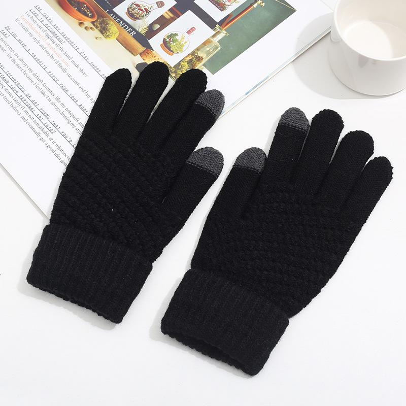 Warme Handschuhe Gestrickte Handschuhe Fleece verdickt Fahrradhandschuhe Ananas Handschuhe Kalter Winter