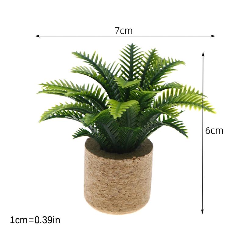 1:12 Dollhouse Simulation Flower Plant Potted Model Doll Home Miniature Green Plants Garden Decor Micro Landscape Ornament