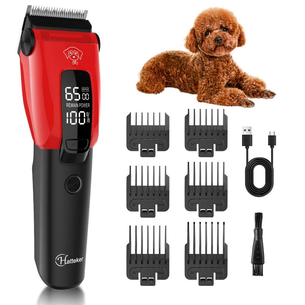 Hatteker Pet Electric Clippers – Dog Grooming Trimmer, Cat Hair Shaver, Pet Fur Cutter & Haircut Scissors Set