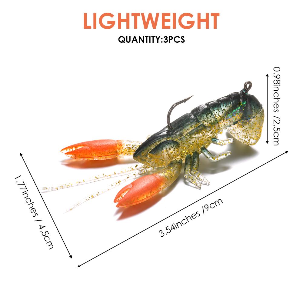 8cm / 14g Soft Crawfish Shrimp Lobster Claw Bait Artificial Lure Bait Swimbait Crawfish fishing lure