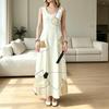 Women's Sleeveless Maxi Dress Lightweight Loose Fit with Geometric Design,Versatile for Beach Vacation & Daily Summer Casual Wear