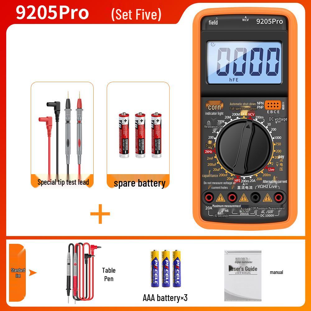 High Precision Anti-Burn Digital Multimeter Electrician's Model DT9205A/9205P-S9205PRO