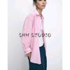 Spring New Women's Clothing Stripes Oxford Long Sleeves Lapel Minimalist Loose Shirt 8741049 2350736