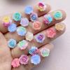 50Pcs New Cute Resin Mini Colorful Little Flowers Series Flat Back Manicure Parts Embellishments For Hair Bows Accessorie