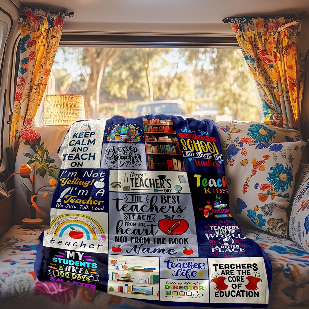 Teacher Appreciation Customize Your Name Rv Blanket Soft Comfortable Lightweight For All Seasonst50