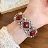 Vintage Bohemian Ethnic Acrylic Bangle Elastic Acrylic Irregular Wide Bracelet Exaggerated Minority Design Retro Hand Ring
